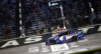 FORT WORTH, TEXAS - JUNE 13: Kyle Larson, driver of the #5 HendrickCars.com Chevrolet, crosses the finish line to win the NASCAR All-Star Race at Texas Motor Speedway on June 13, 2021 in Fort Worth, Texas. (Photo by Jared C. Tilton/Getty Images) | Getty Images