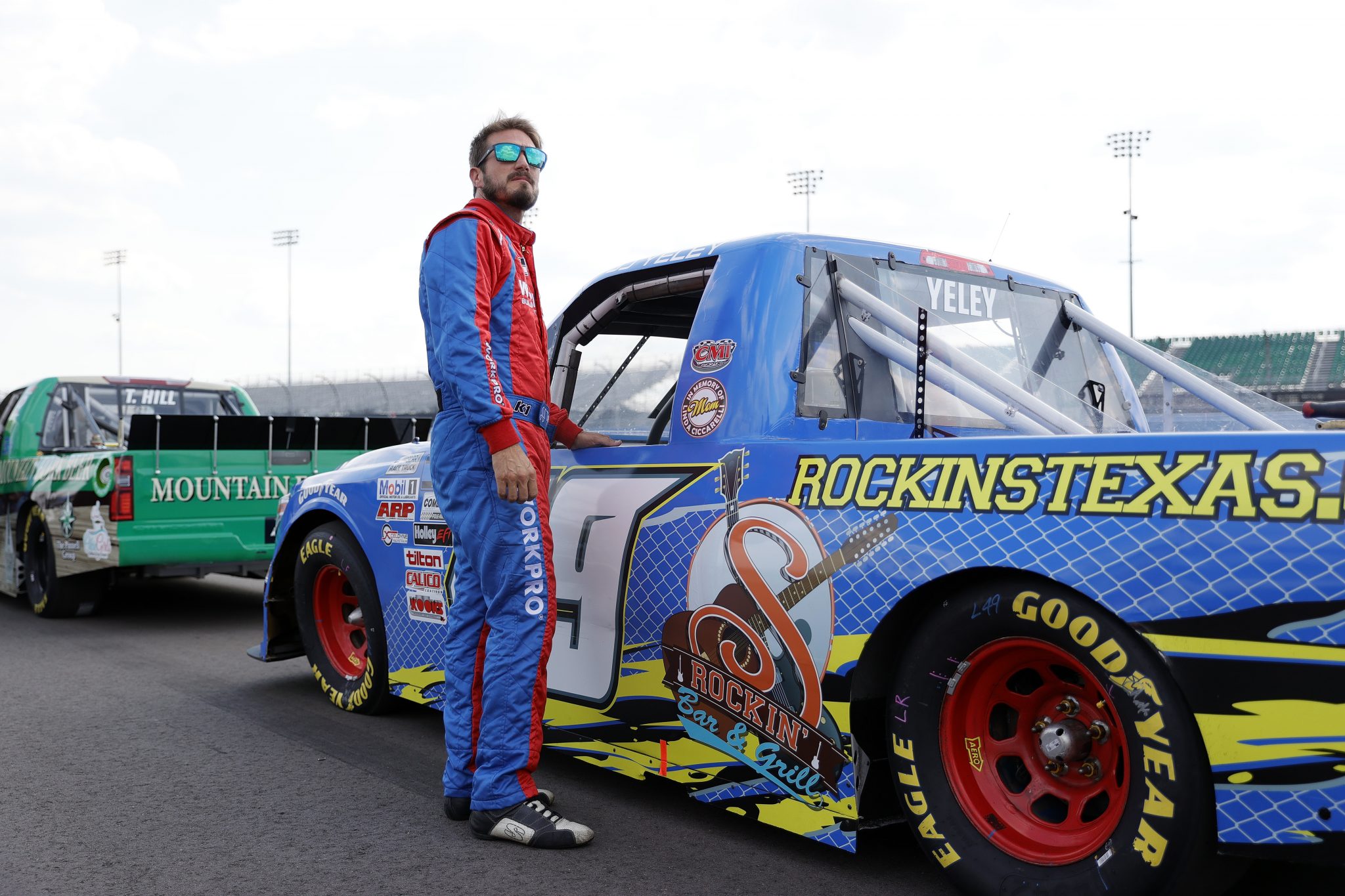 LEBANON, TENNESSEE - JUNE 18: JJ Yeley, driver of the #49 Sam's Dock Toyota, waits on the grid during qualifying for the NASCAR Camping World Truck Series Rackley Roofing 200 at Nashville Superspeedway on June 18, 2021 in Lebanon, Tennessee. (Photo by Sarah Stier/Getty Images) | Getty Images