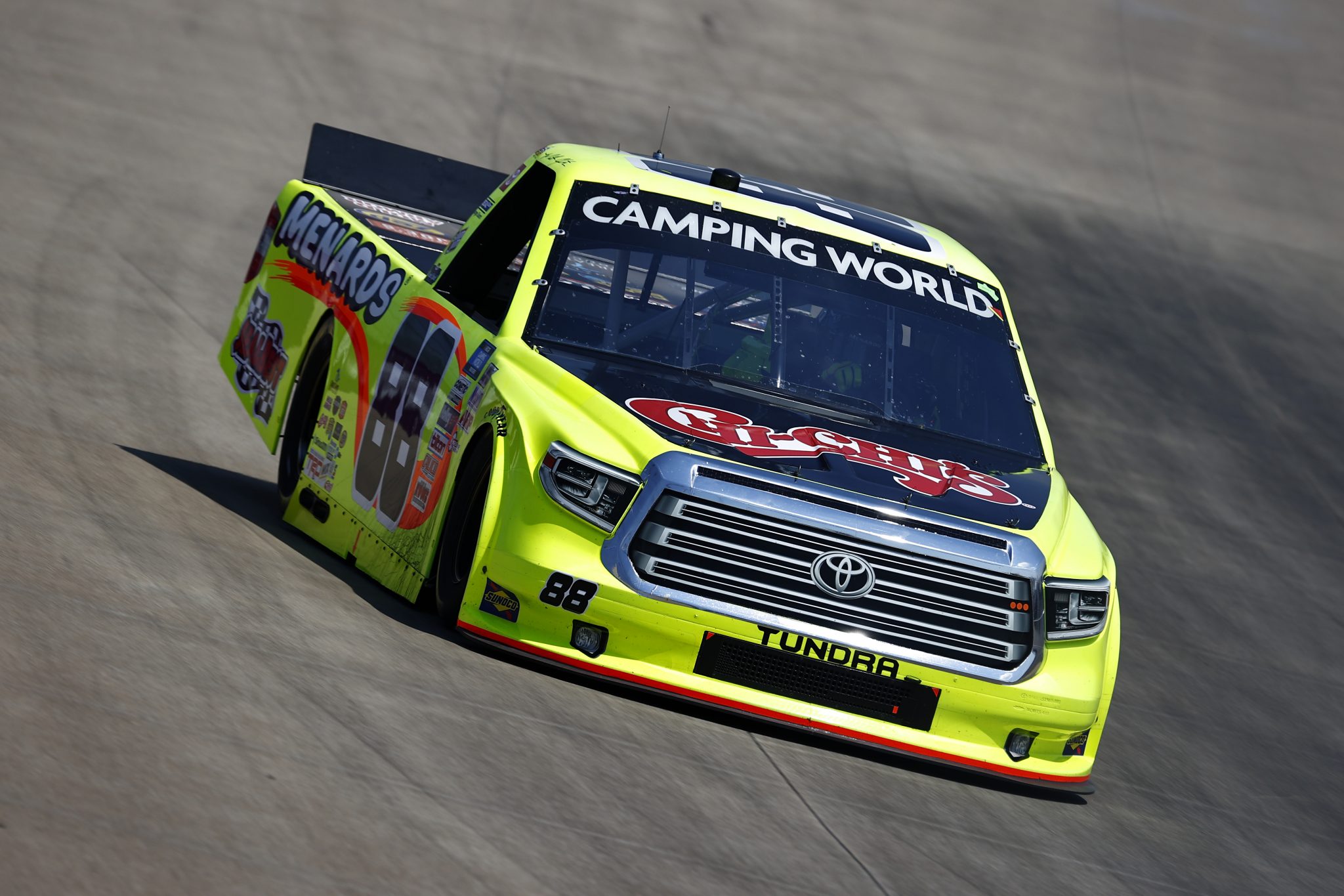 LEBANON, TENNESSEE - JUNE 18: Matt Crafton, driver of the #88 Chi Chi's/Menards Toyota, drives during practice for the NASCAR Camping World Truck Series Rackley Roofing 200 at Nashville Superspeedway on June 18, 2021 in Lebanon, Tennessee. (Photo by Jared C. Tilton/Getty Images) | Getty Images