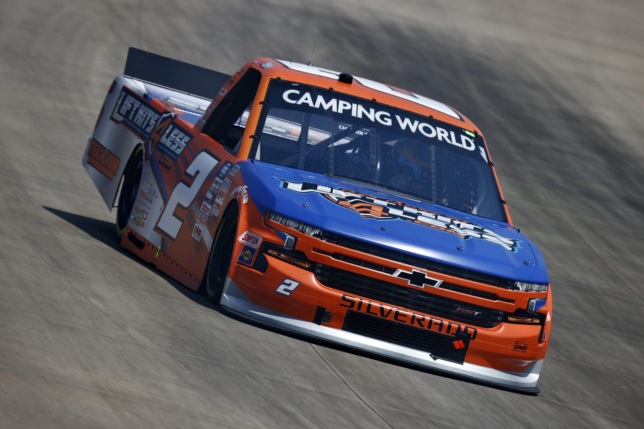 LEBANON, TENNESSEE - JUNE 18: Sheldon Creed, driver of the #2 Liftkits4less.com Chevrolet, drives during practice for the NASCAR Camping World Truck Series Rackley Roofing 200 at Nashville Superspeedway on June 18, 2021 in Lebanon, Tennessee. (Photo by Jared C. Tilton/Getty Images) | Getty Images