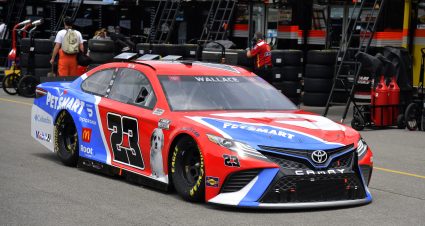 LEBANON, TENNESSEE - JUNE 19: Bubba Wallace, driver of the #23 DoorDash/PetSmart Toyota, exits the garage area during practice for the NASCAR Cup Series Ally 400 at Nashville Superspeedway on June 19, 2021 in Lebanon, Tennessee. (Photo by Logan Riely/Getty Images) | Getty Images