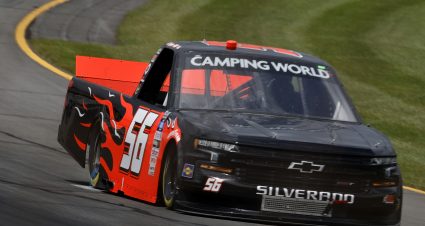 LONG POND, PENNSYLVANIA - JUNE 26: Tyler Hill, driver of the #56 Hill Motorsports Chevrolet, drives during the NASCAR Camping World Truck Series CRC Brakleen 150 at Pocono Raceway on June 26, 2021 in Long Pond, Pennsylvania. (Photo by Tim Nwachukwu/Getty Images) | Getty Images