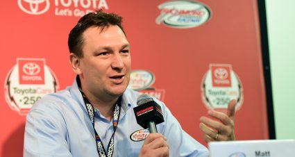 RICHMOND, VA - APRIL 29: Matt Lederer, Comcast senior director of sports brand marketing, speaks during the Comcast Community Champion of the Year press conference at Richmond International Raceway on April 29, 2017 in Richmond, Virginia. (Photo by Jared C. Tilton/Getty Images) | Getty Images