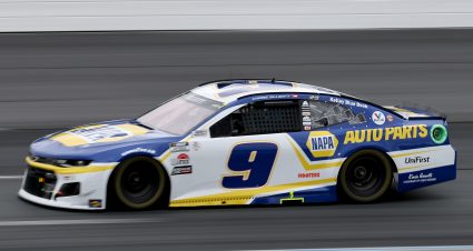 LOUDON, NEW HAMPSHIRE - JULY 18: Chase Elliott, driver of the #9 NAPA Auto Parts Chevrolet, drives during the NASCAR Cup Series Foxwoods Resort Casino 301 at New Hampshire Motor Speedway on July 18, 2021 in Loudon, New Hampshire. (Photo by James Gilbert/Getty Images) | Getty Images