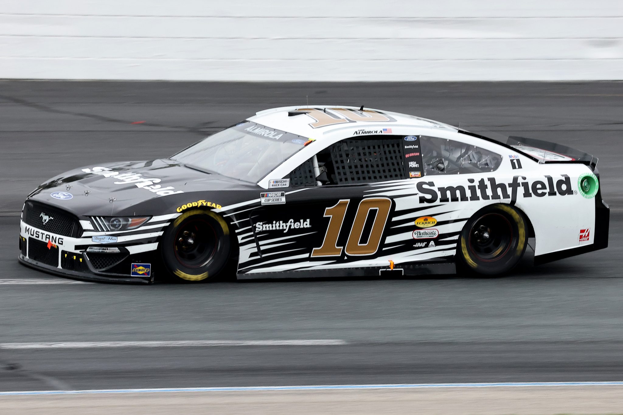 LOUDON, NEW HAMPSHIRE - JULY 18: Aric Almirola, driver of the #10 Smithfield Ford, drives during the NASCAR Cup Series Foxwoods Resort Casino 301 at New Hampshire Motor Speedway on July 18, 2021 in Loudon, New Hampshire. (Photo by James Gilbert/Getty Images) | Getty Images