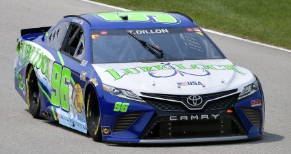 ELKHART LAKE, WISCONSIN - JULY 03: Ty Dillon, driver of the #96 Lure Lock/Bass Pro Shops Toyota, drives during practice for the NASCAR Cup Series Jockey Made in America 250 Presented by Kwik Trip at Road America on July 03, 2021 in Elkhart Lake, Wisconsin. (Photo by Logan Riely/Getty Images) | Getty Images