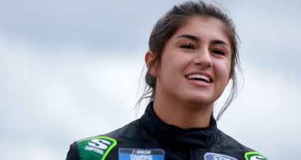 LONG POND, PENNSYLVANIA - JUNE 26: Hailie Deegan, driver of the #1 Toter Ford, walks the grid prior to the NASCAR Camping World Truck Series CRC Brakleen 150 at Pocono Raceway on June 26, 2021 in Long Pond, Pennsylvania. (Photo by Sean Gardner/Getty Images) | Getty Images