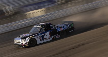 KNOXVILLE, IOWA - JULY 08: John Hunter Nemechek, driver of the #4 Mobil 1 Toyota, drives during practice for the NASCAR Camping World Truck Series Corn Belt 150 presented by Premier Chevy Dealers at Knoxville Raceway on July 08, 2021 in Knoxville, Iowa. (Photo by James Gilbert/Getty Images) | Getty Images