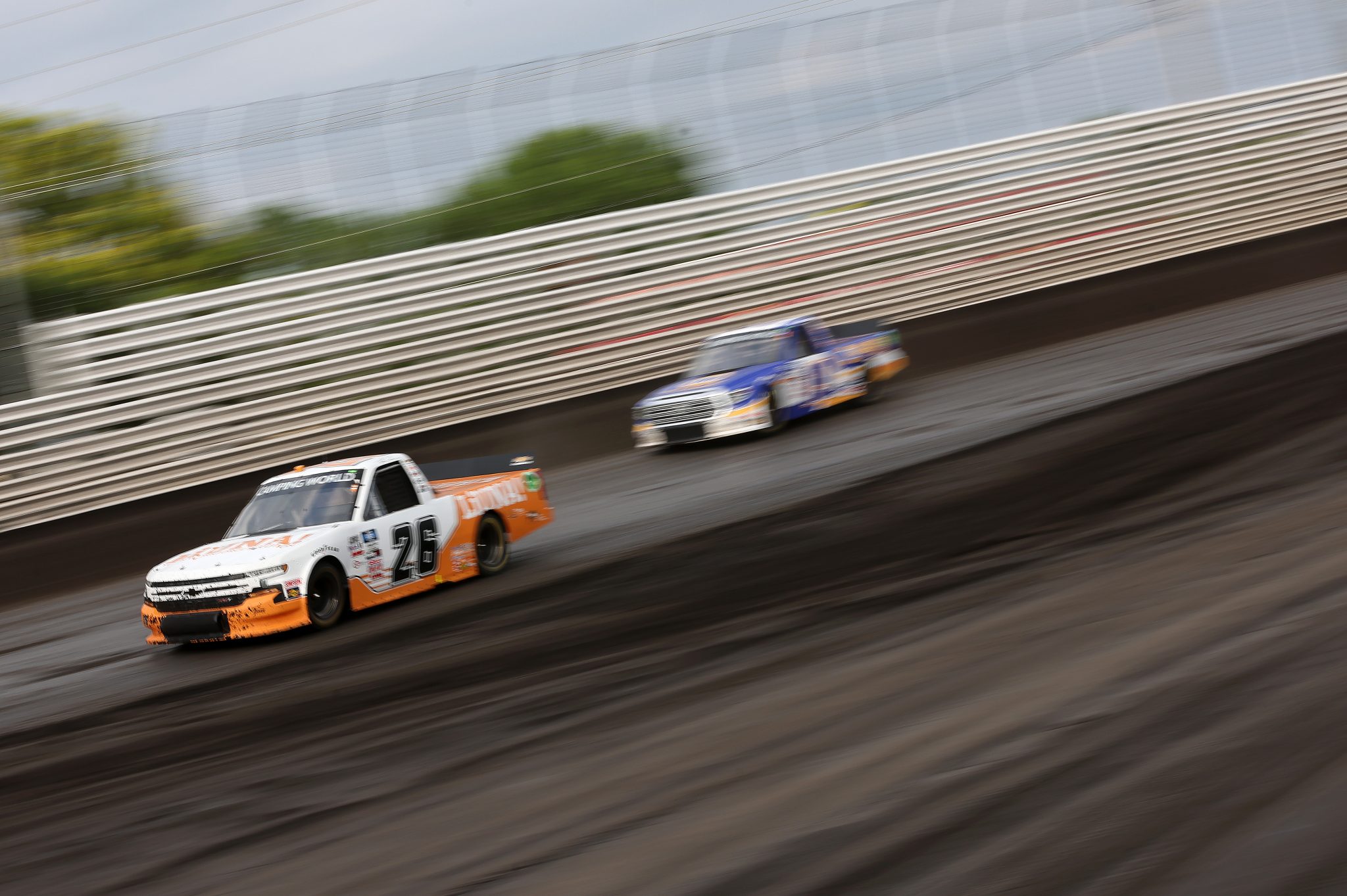 KNOXVILLE, IOWA - JULY 09: Tyler Ankrum, driver of the #26 LiUNA! Chevrolet, drives during qualifying for the NASCAR Camping World Truck Series Corn Belt 150 presented by Premier Chevy Dealers at Knoxville Raceway on July 09, 2021 in Knoxville, Iowa. (Photo by James Gilbert/Getty Images) | Getty Images