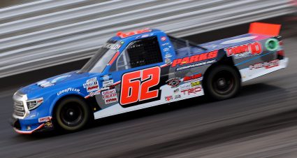 KNOXVILLE, IOWA - JULY 09: Jessica Friesen, driver of the #62 Halmar International Toyota, drives during the NASCAR Camping World Truck Series Corn Belt 150 presented by Premier Chevy Dealers at Knoxville Raceway on July 09, 2021 in Knoxville, Iowa. (Photo by James Gilbert/Getty Images) | Getty Images