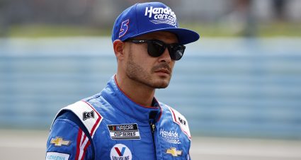 WATKINS GLEN, NEW YORK - AUGUST 08: Kyle Larson, driver of the #5 HendrickCars.com Chevrolet, waits on the grid prior to the NASCAR Cup Series Go Bowling at The Glen at Watkins Glen International on August 08, 2021 in Watkins Glen, New York. (Photo by Jared C. Tilton/Getty Images) | Getty Images