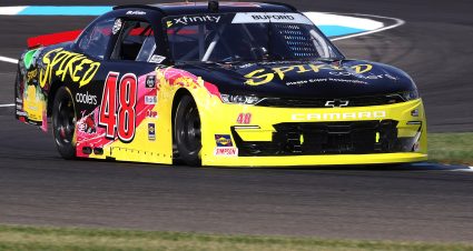INDIANAPOLIS, INDIANA - AUGUST 14: Jade Buford, driver of the #48 Big Machine Spiked Coolers Chevrolet,  drives during qualifying for the NASCAR Xfinity Series Pennzoil 150 at the Brickyard at Indianapolis Motor Speedway on August 14, 2021 in Indianapolis, Indiana. (Photo by Stacy Revere/Getty Images) | Getty Images
