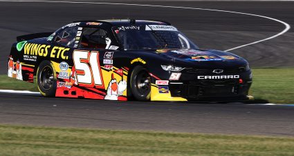 INDIANAPOLIS, INDIANA - AUGUST 14: Jeremy Clements, driver of the #51 Wings Etc Grill & Pub Chevrolet, drives during qualifying for the NASCAR Xfinity Series Pennzoil 150 at the Brickyard at Indianapolis Motor Speedway on August 14, 2021 in Indianapolis, Indiana. (Photo by Stacy Revere/Getty Images) | Getty Images