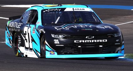 INDIANAPOLIS, INDIANA - AUGUST 14: Sage Karam, driver of the #31 Montage Mountain Chevrolet, drives during qualifying for the NASCAR Xfinity Series Pennzoil 150 at the Brickyard at Indianapolis Motor Speedway on August 14, 2021 in Indianapolis, Indiana. (Photo by Stacy Revere/Getty Images) | Getty Images