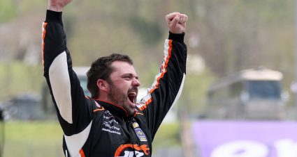 MARTINSVILLE, VIRGINIA - APRIL 11: Josh Berry, driver of the #8 Chevrolet Accessories Chevrolet, celebrates after winning the NASCAR Xfinity Series Cook Out 250 at Martinsville Speedway on April 11, 2021 in Martinsville, Virginia. (Photo by James Gilbert/Getty Images) | Getty Images