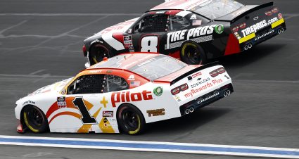 CONCORD, NORTH CAROLINA - MAY 29: Michael Annett, driver of the #1 Pilot Flying J myRewards Plus Chevrolet, and Josh Berry, driver of the #8 Tire Pros Chevrolet, race during the NASCAR Xfinity Series Alsco Uniforms 300 at Charlotte Motor Speedway on May 29, 2021 in Concord, North Carolina. (Photo by Jared C. Tilton/Getty Images) | Getty Images