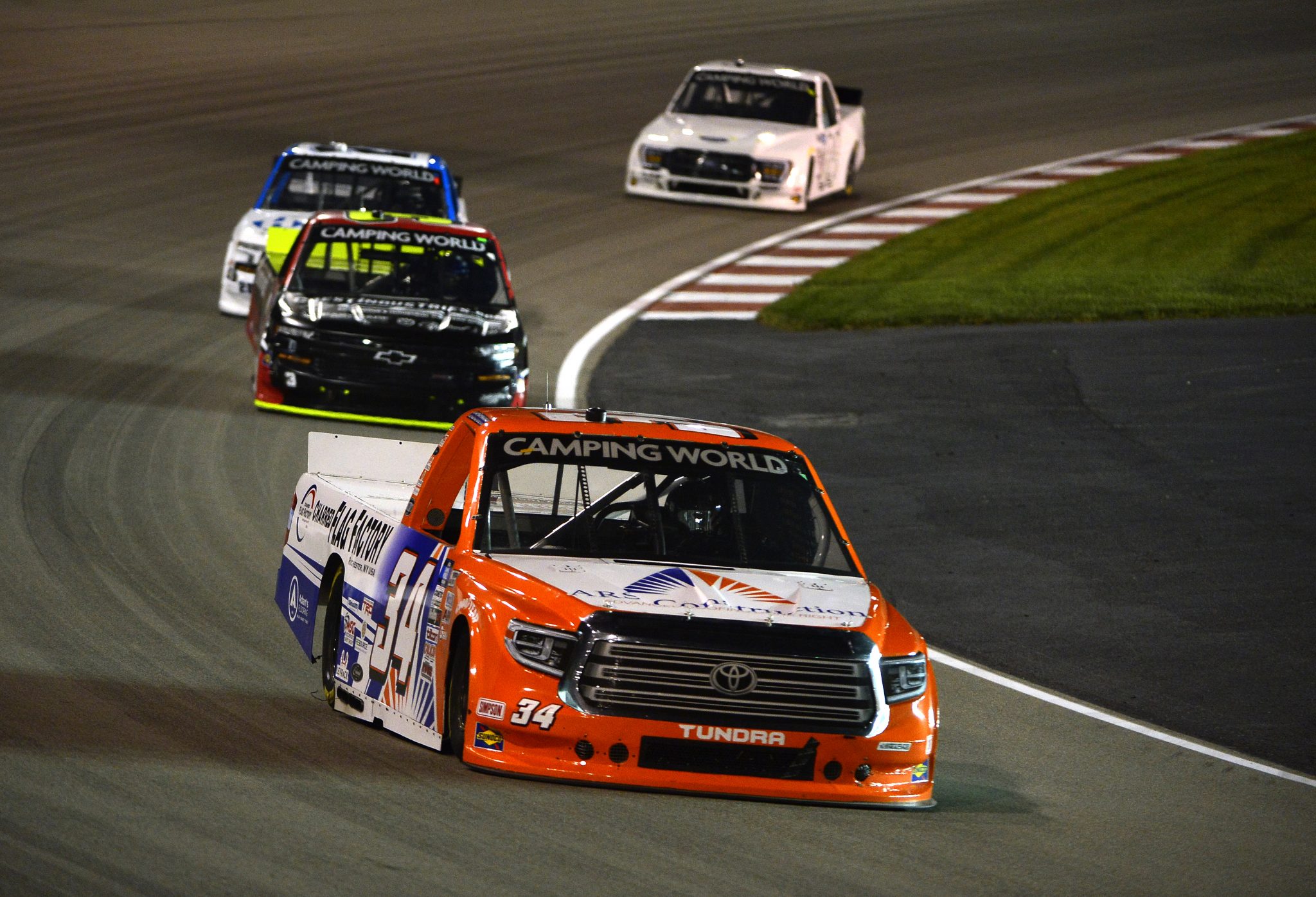 MADISON, ILLINOIS - AUGUST 20: Chris Hacker, driver of the #34 ARS Construction Toyota, drives during the NASCAR Camping World Truck Series Toyota 200 presented by CK Power at Gateway Motorsports Park on August 20, 2021 in Madison, Illinois. (Photo by Jeff Curry/Getty Images) | Getty Images