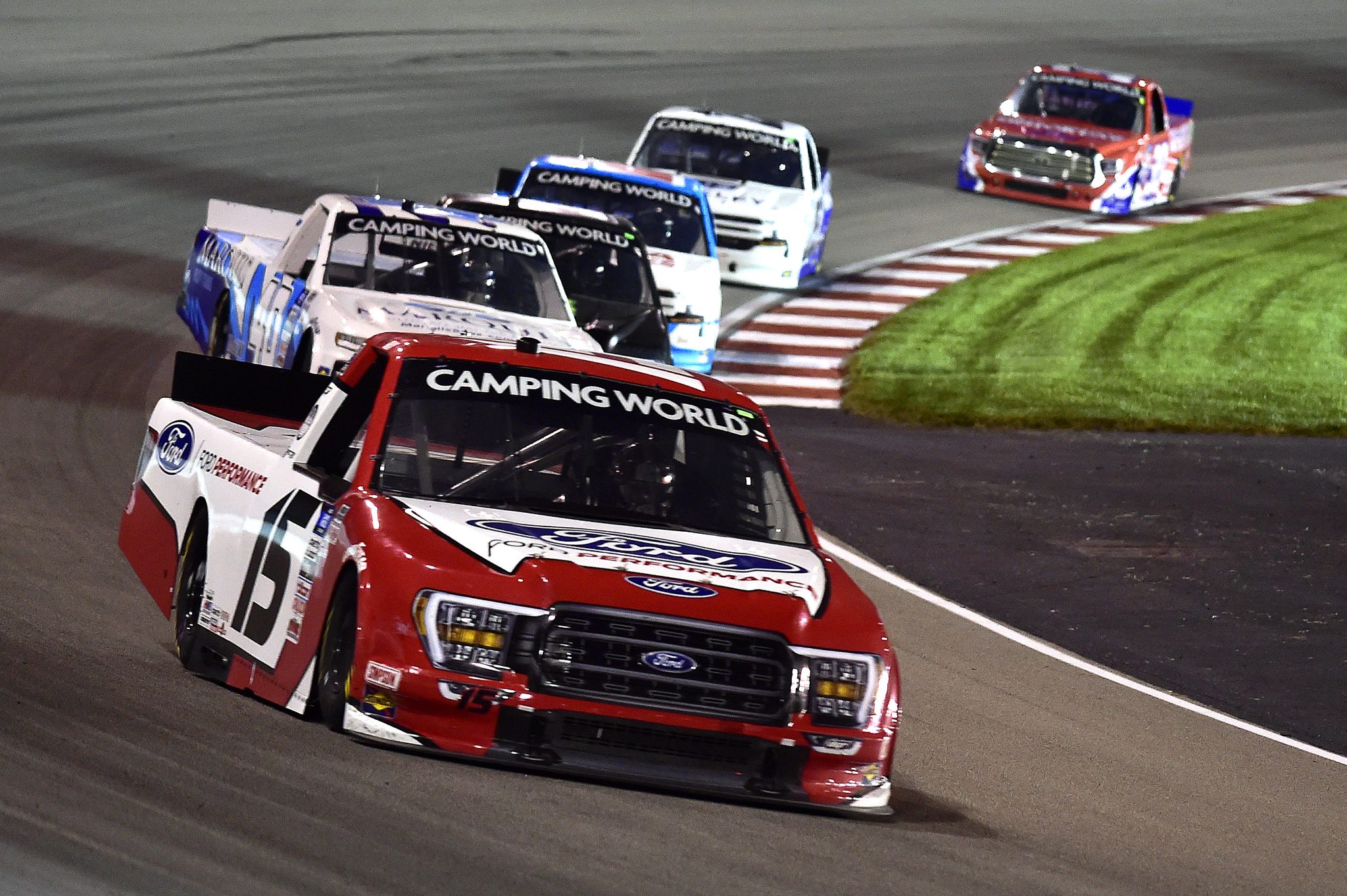 MADISON, ILLINOIS - AUGUST 20: Tanner Gray, driver of the #15 Ford Performance Ford, drives during the NASCAR Camping World Truck Series Toyota 200 presented by CK Power at Gateway Motorsports Park on August 20, 2021 in Madison, Illinois. (Photo by Jeff Curry/Getty Images) | Getty Images