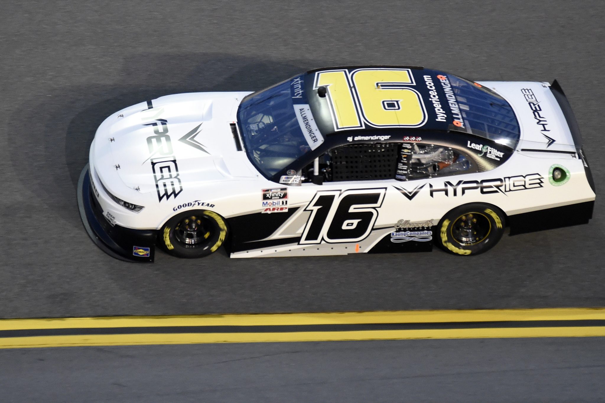 DAYTONA BEACH, FLORIDA - AUGUST 27: AJ Allmendinger, driver of the #16 Hyperice Chevrolet, drives during the NASCAR Xfinity Series Wawa 250 at Daytona International Speedway on August 27, 2021 in Daytona Beach, Florida. (Photo by Logan Riely/Getty Images) | Getty Images