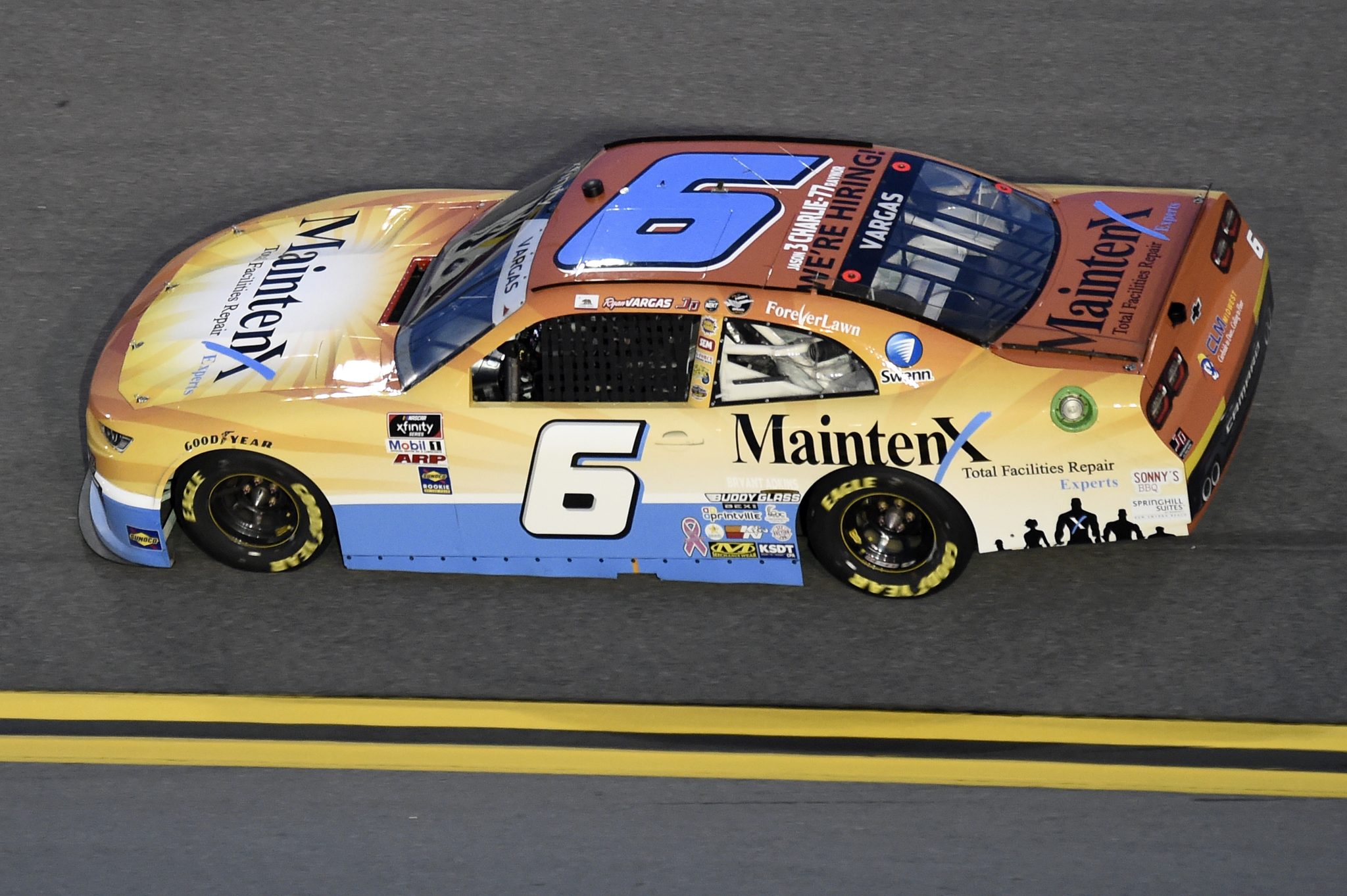 DAYTONA BEACH, FLORIDA - AUGUST 27: Ryan Vargas, driver of the #6 Maintenx Chevrolet, drives during the NASCAR Xfinity Series Wawa 250 at Daytona International Speedway on August 27, 2021 in Daytona Beach, Florida. (Photo by Logan Riely/Getty Images) | Getty Images