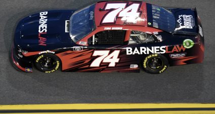 DAYTONA BEACH, FLORIDA - AUGUST 27: Tim Viens, driver of the #74 Barnes Law Chevrolet, drives during the NASCAR Xfinity Series Wawa 250 at Daytona International Speedway on August 27, 2021 in Daytona Beach, Florida. (Photo by Logan Riely/Getty Images) | Getty Images