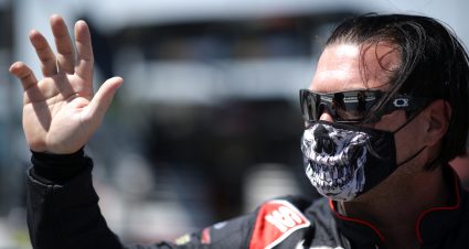 DARLINGTON, SOUTH CAROLINA - MAY 09: BJ McLeod, driver of the #78 CorvetteParts.net/Keen Parts Ford, waves to fans on the grid prior to the NASCAR Cup Series Goodyear 400 at Darlington Raceway on May 09, 2021 in Darlington, South Carolina. (Photo by Sean Gardner/Getty Images) | Getty Images