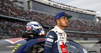 DAYTONA BEACH, FLORIDA - AUGUST 28: Kyle Larson, driver of the #5 Valvoline Instant Oil Change Chevrolet, waits on the grid prior to the NASCAR Cup Series Coke Zero Sugar 400 at Daytona International Speedway on August 28, 2021 in Daytona Beach, Florida. (Photo by Jared C. Tilton/Getty Images) | Getty Images