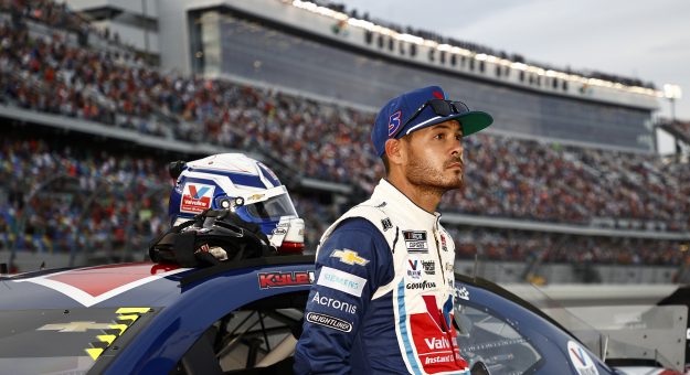 DAYTONA BEACH, FLORIDA - AUGUST 28: Kyle Larson, driver of the #5 Valvoline Instant Oil Change Chevrolet, waits on the grid prior to the NASCAR Cup Series Coke Zero Sugar 400 at Daytona International Speedway on August 28, 2021 in Daytona Beach, Florida. (Photo by Jared C. Tilton/Getty Images) | Getty Images