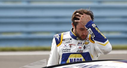 WATKINS GLEN, NEW YORK - AUGUST 08: Chase Elliott, driver of the #9 NAPA Auto Parts Chevrolet, exits his car after the NASCAR Cup Series Go Bowling at The Glen at Watkins Glen International on August 08, 2021 in Watkins Glen, New York. (Photo by Jared C. Tilton/Getty Images) | Getty Images