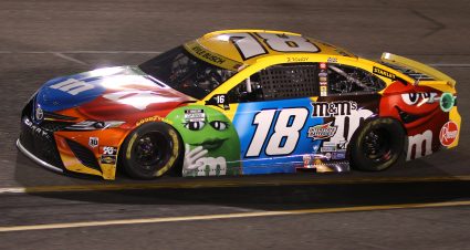 RICHMOND, VIRGINIA - SEPTEMBER 11: Kyle Busch, driver of the #18 M&M's Toyota, drives during the NASCAR Cup Series Federated Auto Parts 400 Salute to First Responders at Richmond Raceway on September 11, 2021 in Richmond, Virginia. (Photo by Sean Gardner/Getty Images) | Getty Images