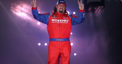 RICHMOND, VIRGINIA - SEPTEMBER 11: Josh Williams, driver of the #92 WORKPRO Tools Chevrolet, walks on stage during pre-race ceremonies prior to the NASCAR Xfinity Series Go Bowling 250 at Richmond Raceway on September 11, 2021 in Richmond, Virginia. (Photo by Sean Gardner/Getty Images) | Getty Images