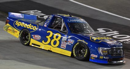 BRISTOL, TENNESSEE - SEPTEMBER 16: Todd Gilliland, driver of the #38 Speedco Ford, drives during the NASCAR Camping World Truck Series UNOH 200 presented by Ohio Logistics at Bristol Motor Speedway on September 16, 2021 in Bristol, Tennessee. (Photo by Logan Riely/Getty Images) | Getty Images