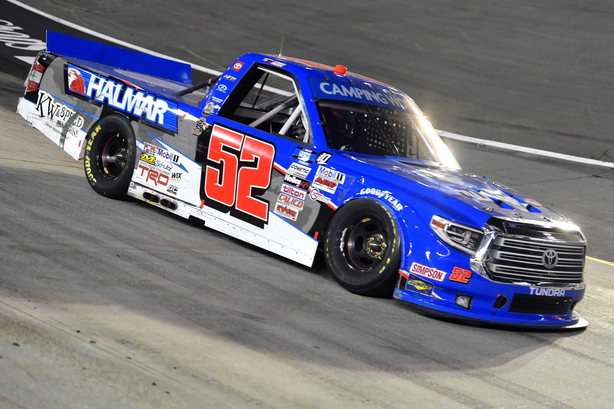 BRISTOL, TENNESSEE - SEPTEMBER 16: Stewart Friesen, driver of the #52 Halmar International Toyota, drives during the NASCAR Camping World Truck Series UNOH 200 presented by Ohio Logistics at Bristol Motor Speedway on September 16, 2021 in Bristol, Tennessee. (Photo by Logan Riely/Getty Images) | Getty Images