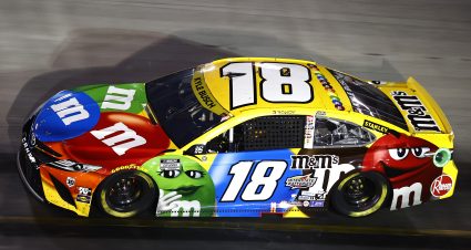BRISTOL, TENNESSEE - SEPTEMBER 18: Kyle Busch, driver of the #18 M&M's Toyota, drives during the NASCAR Cup Series Bass Pro Shops Night Race at Bristol Motor Speedway on September 18, 2021 in Bristol, Tennessee. (Photo by Jared C. Tilton/Getty Images) | Getty Images