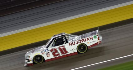 LAS VEGAS, NEVADA - SEPTEMBER 24: Spencer Boyd, driver of the #20 Hairclub Chevrolet, drives during the NASCAR Camping World Truck Series Victoria's Voice Foundation 200 presented by Westgate Resorts at Las Vegas Motor Speedway on September 24, 2021 in Las Vegas, Nevada. (Photo by Steph Chambers/Getty Images) | Getty Images