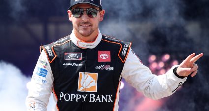 RICHMOND, VIRGINIA - SEPTEMBER 11: Daniel Hemric, driver of the #18 Poppy Bank Toyota, walks on stage during pre-race ceremonies prior to the NASCAR Xfinity Series Go Bowling 250 at Richmond Raceway on September 11, 2021 in Richmond, Virginia. (Photo by Sean Gardner/Getty Images) | Getty Images