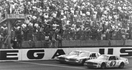 TALLADEGA, AL - AUGUST 2:  Rookie Ron Bouchard became the 13th different winner in 1981 of the Talladega 500, an all-time NASCAR record for numbers of winners in one race on August 2, 1981 in Talladega, Alabama.  (Photo by ISC Archives/CQ-Roll Call Group via Getty Images)