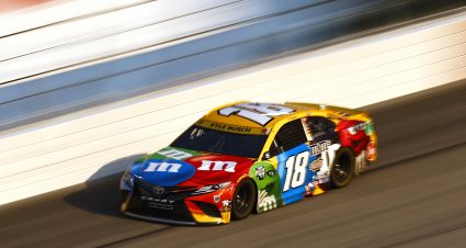 DARLINGTON, SOUTH CAROLINA - SEPTEMBER 05: Kyle Busch, driver of the #18 M&M's Toyota, drives during the NASCAR Cup Series Cook Out Southern 500 at Darlington Raceway on September 05, 2021 in Darlington, South Carolina. (Photo by Jared C. Tilton/Getty Images) | Getty Images