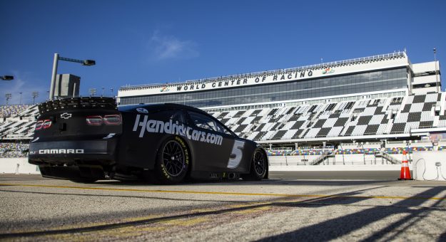 DAYTONA BEACH, FLORIDA - JANUARY 12: Dale Earnhardt Jr., driver of the #5 Hendrick Motorsports Chevrolet drives during the NASCAR Next Gen Test at Daytona International Speedway on January 12, 2022 in Daytona Beach, Florida. (Photo by James Gilbert/Getty Images) | Getty Images