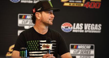 LAS VEGAS, NEVADA - OCTOBER 15: NASCAR driver Kurt Busch speaks to the media during a press conference prior to practice for the NASCAR Cup Series South Point 400  at Las Vegas Motor Speedway on October 15, 2022 in Las Vegas, Nevada. (Photo by Sean Gardner/Getty Images) | Getty Images
