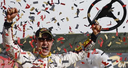 LAS VEGAS, NEVADA - OCTOBER 16: Joey Logano, driver of the #22 Shell Pennzoil Ford, celebrates in victory lane after winning the NASCAR Cup Series South Point 400 at Las Vegas Motor Speedway on October 16, 2022 in Las Vegas, Nevada. (Photo by Sean Gardner/Getty Images) | Getty Images