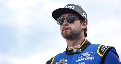 LAS VEGAS, NEVADA - OCTOBER 16: Chase Briscoe, driver of the #14 Ford Code 3 Associates Ford, walks onstage during driver intros prior to the NASCAR Cup Series South Point 400 at Las Vegas Motor Speedway on October 16, 2022 in Las Vegas, Nevada. (Photo by Sean Gardner/Getty Images) | Getty Images