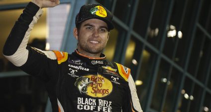 HOMESTEAD, FLORIDA - OCTOBER 22: Noah Gragson, driver of the #9 Bass Pro Shops/TrueTimber/BRCC Chevrolet, celebrates in victory lane after winning the NASCAR Xfinity Series Contender Boats 300 at Homestead-Miami Speedway on October 22, 2022 in Homestead, Florida. (Photo by Sean Gardner/Getty Images) | Getty Images