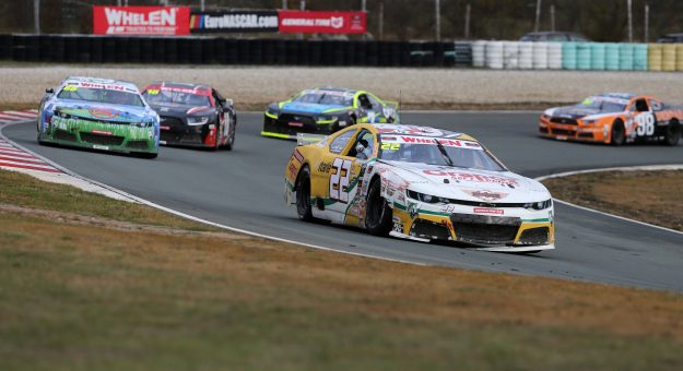 RIJEKA, CROATIA - NOVEMBER 15: Nicolo Rocca, driver of the #22 DF1 Racing drives a damaged car during the FRACASSO NASCAR GP of Croatia PRO race on November 15, 2020 at Grobnik circuit in Rijeka Croatia. (Photo by Goran Kovacic/Pixsell/MB Media/Getty Images)
