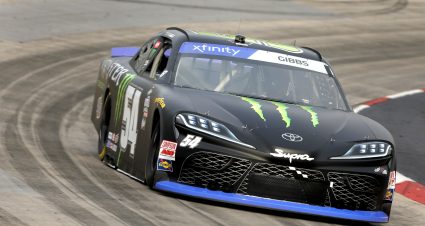 MARTINSVILLE, VIRGINIA - OCTOBER 28: Ty Gibbs, driver of the #54 Monster Energy Toyota, drives during practice for the NASCAR Xfinity Series Dead On Tools 250 at Martinsville Speedway on October 28, 2022 in Martinsville, Virginia. (Photo by Stacy Revere/Getty Images) | Getty Images