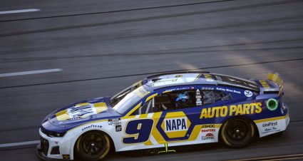 TALLADEGA, ALABAMA - OCTOBER 02: Chase Elliott, driver of the #9 NAPA Auto Parts Chevrolet, drives during the NASCAR Cup Series YellaWood 500 at Talladega Superspeedway on October 02, 2022 in Talladega, Alabama. (Photo by Chris Graythen/Getty Images) | Getty Images