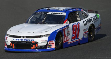 CONCORD, NORTH CAROLINA - OCTOBER 08: Preston Pardus, driver of the #91 Chinchor Electric/Danus Chevrolet, drives during practice for the NASCAR Xfinity Series Drive for the Cure 250 presented by BlueCross BlueShield of North Carolina at Charlotte Motor Speedway on October 08, 2022 in Concord, North Carolina. (Photo by Mike Mulholland/Getty Images) | Getty Images