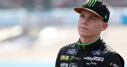 AVONDALE, ARIZONA - NOVEMBER 05: Riley Herbst, driver of the #98 Monster Energy Ford, waits on the grid during qualifying for the NASCAR Xfinity Series Championship  at Phoenix Raceway on November 05, 2022 in Avondale, Arizona. (Photo by Meg Oliphant/Getty Images) | Getty Images
