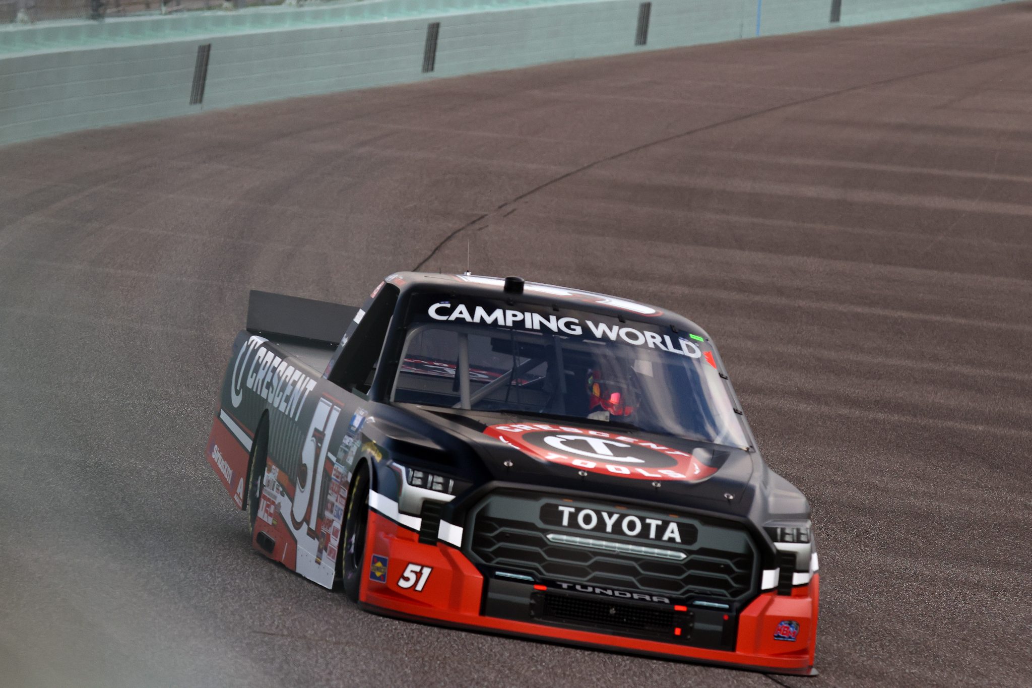 HOMESTEAD, FLORIDA - OCTOBER 21: Corey Heim, driver of the #51 Crescent Tools Toyota, drives during practice for the NASCAR Camping World Truck Series Baptist Health 200 at Homestead-Miami Speedway on October 21, 2022 in Homestead, Florida. (Photo by Jared East/Getty Images) | Getty Images