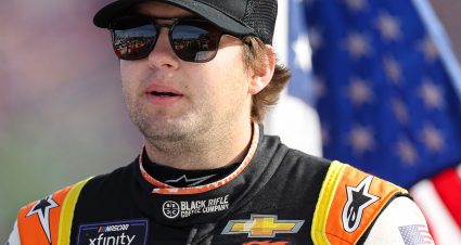 AVONDALE, ARIZONA - NOVEMBER 05: Noah Gragson, driver of the #9 Bass Pro Shops/TrueTimber/BRCC Chevrolet, makes his parade lap during pre-race ceremonies prior to the NASCAR Xfinity Series Championship at Phoenix Raceway on November 05, 2022 in Avondale, Arizona. (Photo by Christian Petersen/Getty Images) | Getty Images